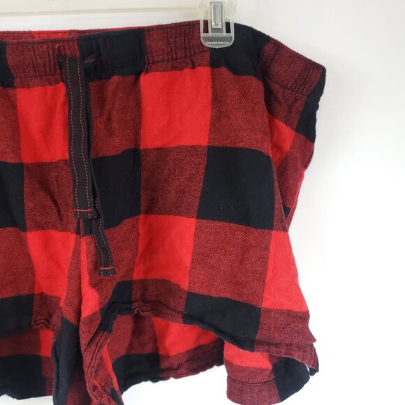 Old Navy Red/Black Plaid Womens Plus Size Pajama Drawstring Shorts Sz 3X - Picture 3 of 10
